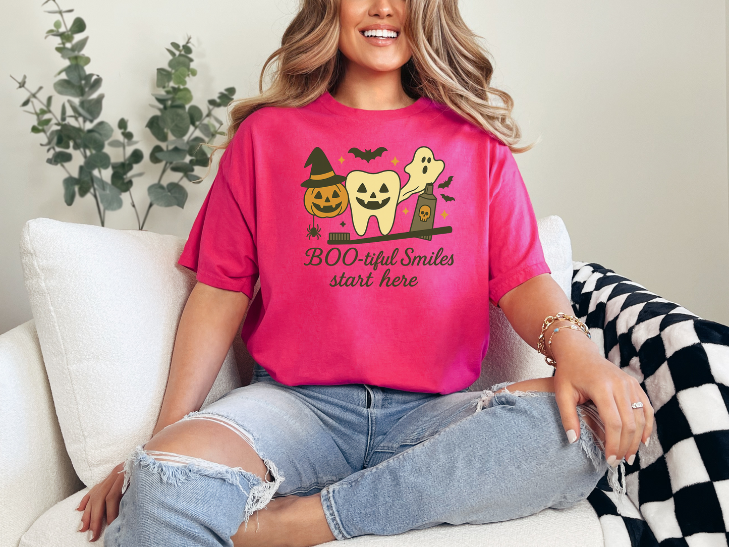 Halloween Themed Dental Shirt | "BOO-tiful Smiles" , Gift for Dentists, Dental Hygienists, Dental Assistants | Dental Office Gift