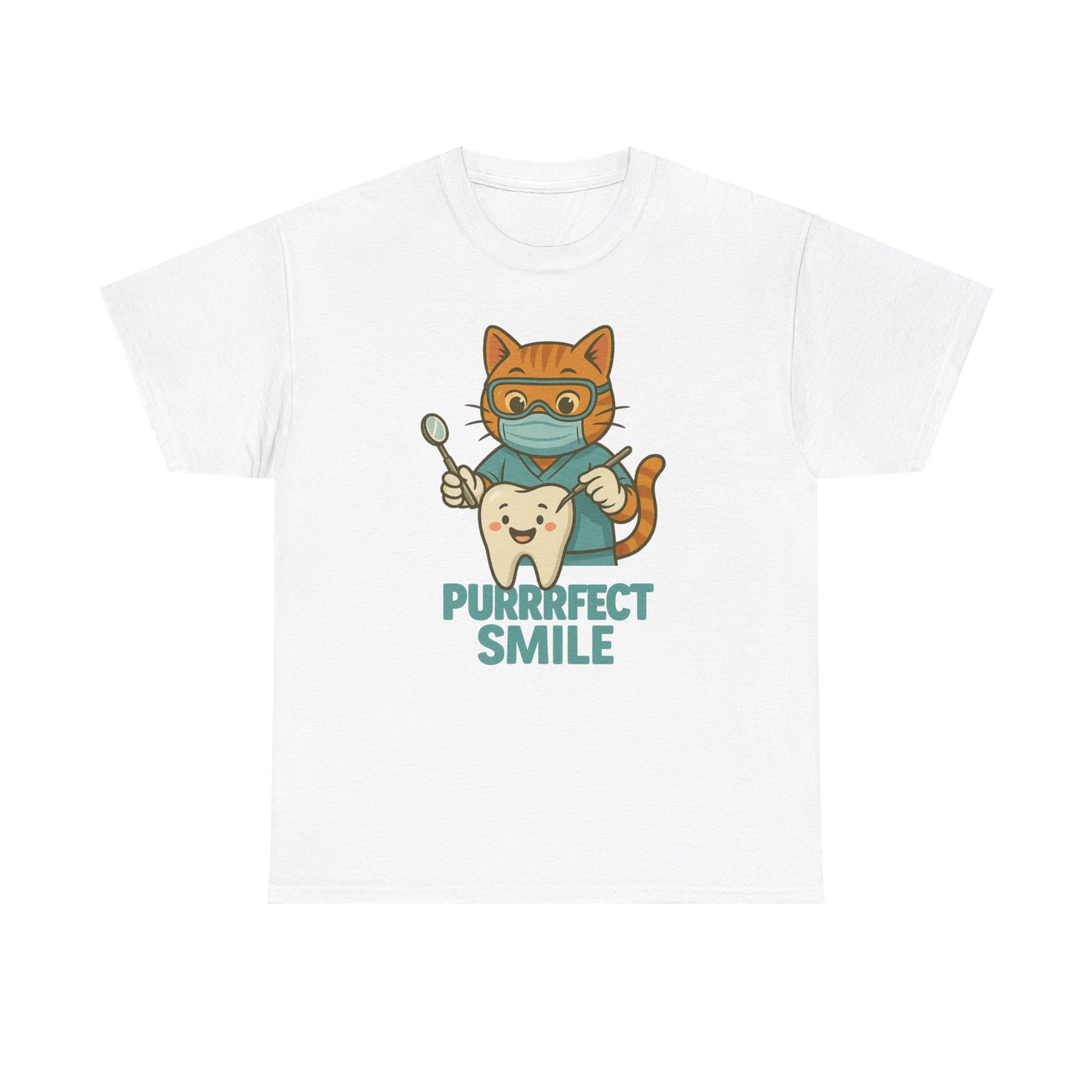 Purrfect Smile Dental Tee | Gift for Dental Hygienists, Dental Assistants, and Dentists | Cute Dental Office Gift